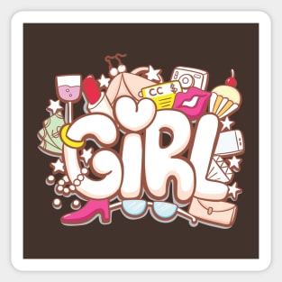 girl doodle Sticker